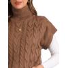 imageAllegra K Womens Casual Turtleneck Sweaters Mock Neck Twist Sleeveless Vests Knit Pullover Sweater VestBrown