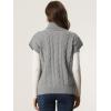 imageAllegra K Womens Casual Turtleneck Sweaters Mock Neck Twist Sleeveless Vests Knit Pullover Sweater VestGrey