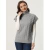 imageAllegra K Womens Casual Turtleneck Sweaters Mock Neck Twist Sleeveless Vests Knit Pullover Sweater VestGrey