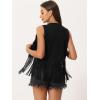 imageAllegra K Womens Fringe Vest Open Front Western 70s Outfits Faux Suede Tassel CardiganBlack