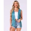 imageAllegra K Womens Fringe Vest Open Front Western 70s Outfits Faux Suede Tassel CardiganBright Blue