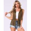 imageAllegra K Womens Fringe Vest Open Front Western 70s Outfits Faux Suede Tassel CardiganBrown