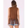 imageAllegra K Womens Fringe Vest Open Front Western 70s Outfits Faux Suede Tassel CardiganDark Khaki