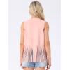 imageAllegra K Womens Fringe Vest Open Front Western 70s Outfits Faux Suede Tassel CardiganPink
