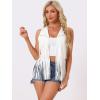 imageAllegra K Womens Fringe Vest Open Front Western 70s Outfits Faux Suede Tassel CardiganWhite