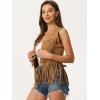 imageAllegra K Womens Fringe Vest Open Front Western 70s Outfits Faux Suede Tassel CardiganYellow