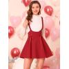 imageAllegra K Womens High Waist Brace Skirts ALine Mini Lace Up Suspender SkirtRed
