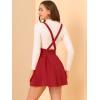 imageAllegra K Womens High Waist Brace Skirts ALine Mini Lace Up Suspender SkirtRed