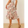 imageAllegra K Womens Printed Skirt 2025 Weekend Trendy Summer Chiffon Ruffle Tiered Flowy Midi SkirtsBeige Pinkfloral