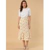 imageAllegra K Womens Printed Skirt 2025 Weekend Trendy Summer Chiffon Ruffle Tiered Flowy Midi SkirtsBeigefloral