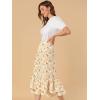 imageAllegra K Womens Printed Skirt 2025 Weekend Trendy Summer Chiffon Ruffle Tiered Flowy Midi SkirtsBeigefloral