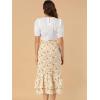 imageAllegra K Womens Printed Skirt 2025 Weekend Trendy Summer Chiffon Ruffle Tiered Flowy Midi SkirtsBeigefloral
