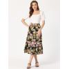 imageAllegra K Womens Printed Skirt 2025 Weekend Trendy Summer Chiffon Ruffle Tiered Flowy Midi SkirtsBlack Pinkfloral