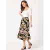 imageAllegra K Womens Printed Skirt 2025 Weekend Trendy Summer Chiffon Ruffle Tiered Flowy Midi SkirtsBlack Pinkfloral