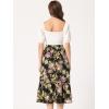 imageAllegra K Womens Printed Skirt 2025 Weekend Trendy Summer Chiffon Ruffle Tiered Flowy Midi SkirtsBlack Pinkfloral