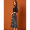 imageAllegra K Womens Printed Skirt 2025 Weekend Trendy Summer Chiffon Ruffle Tiered Flowy Midi SkirtsBlackfloral