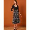 imageAllegra K Womens Printed Skirt 2025 Weekend Trendy Summer Chiffon Ruffle Tiered Flowy Midi SkirtsBlackfloral