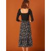 imageAllegra K Womens Printed Skirt 2025 Weekend Trendy Summer Chiffon Ruffle Tiered Flowy Midi SkirtsBlackfloral