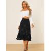 imageAllegra K Womens Printed Skirt 2025 Weekend Trendy Summer Chiffon Ruffle Tiered Flowy Midi SkirtsBlackstar