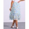 imageAllegra K Womens Printed Skirt 2025 Weekend Trendy Summer Chiffon Ruffle Tiered Flowy Midi SkirtsBlue Beigefloral
