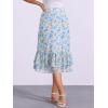 imageAllegra K Womens Printed Skirt 2025 Weekend Trendy Summer Chiffon Ruffle Tiered Flowy Midi SkirtsBlue Beigefloral