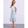 imageAllegra K Womens Printed Skirt 2025 Weekend Trendy Summer Chiffon Ruffle Tiered Flowy Midi SkirtsBlue Beigefloral