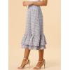 imageAllegra K Womens Printed Skirt 2025 Weekend Trendy Summer Chiffon Ruffle Tiered Flowy Midi SkirtsBlue Greyfloral