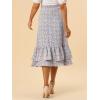 imageAllegra K Womens Printed Skirt 2025 Weekend Trendy Summer Chiffon Ruffle Tiered Flowy Midi SkirtsBlue Greyfloral