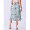 imageAllegra K Womens Printed Skirt 2025 Weekend Trendy Summer Chiffon Ruffle Tiered Flowy Midi SkirtsBlue Purplefloral