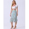 imageAllegra K Womens Printed Skirt 2025 Weekend Trendy Summer Chiffon Ruffle Tiered Flowy Midi SkirtsBlue Purplefloral