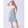 imageAllegra K Womens Printed Skirt 2025 Weekend Trendy Summer Chiffon Ruffle Tiered Flowy Midi SkirtsBlue Purplefloral