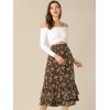 imageAllegra K Womens Printed Skirt 2025 Weekend Trendy Summer Chiffon Ruffle Tiered Flowy Midi SkirtsBrownfloral