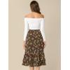 imageAllegra K Womens Printed Skirt 2025 Weekend Trendy Summer Chiffon Ruffle Tiered Flowy Midi SkirtsBrownfloral