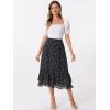 imageAllegra K Womens Printed Skirt 2025 Weekend Trendy Summer Chiffon Ruffle Tiered Flowy Midi SkirtsDark Blue Orangefloral