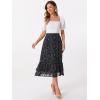 imageAllegra K Womens Printed Skirt 2025 Weekend Trendy Summer Chiffon Ruffle Tiered Flowy Midi SkirtsDark Blue Orangefloral