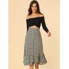 imageAllegra K Womens Printed Skirt 2025 Weekend Trendy Summer Chiffon Ruffle Tiered Flowy Midi SkirtsDark Bluefloral