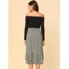 imageAllegra K Womens Printed Skirt 2025 Weekend Trendy Summer Chiffon Ruffle Tiered Flowy Midi SkirtsDark Bluefloral
