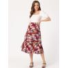 imageAllegra K Womens Printed Skirt 2025 Weekend Trendy Summer Chiffon Ruffle Tiered Flowy Midi SkirtsDark Redfloral