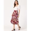 imageAllegra K Womens Printed Skirt 2025 Weekend Trendy Summer Chiffon Ruffle Tiered Flowy Midi SkirtsDark Redfloral