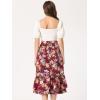 imageAllegra K Womens Printed Skirt 2025 Weekend Trendy Summer Chiffon Ruffle Tiered Flowy Midi SkirtsDark Redfloral