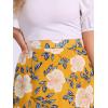 imageAllegra K Womens Printed Skirt 2025 Weekend Trendy Summer Chiffon Ruffle Tiered Flowy Midi SkirtsDark Yellowfloral