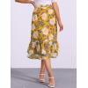 imageAllegra K Womens Printed Skirt 2025 Weekend Trendy Summer Chiffon Ruffle Tiered Flowy Midi SkirtsDark Yellowfloral