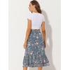 imageAllegra K Womens Printed Skirt 2025 Weekend Trendy Summer Chiffon Ruffle Tiered Flowy Midi SkirtsDusty Bluefloral