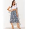 imageAllegra K Womens Printed Skirt 2025 Weekend Trendy Summer Chiffon Ruffle Tiered Flowy Midi SkirtsDusty Bluefloral