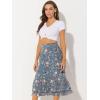 imageAllegra K Womens Printed Skirt 2025 Weekend Trendy Summer Chiffon Ruffle Tiered Flowy Midi SkirtsDusty Bluefloral