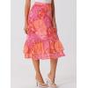 imageAllegra K Womens Printed Skirt 2025 Weekend Trendy Summer Chiffon Ruffle Tiered Flowy Midi SkirtsHot Pinkfloral