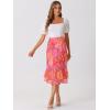 imageAllegra K Womens Printed Skirt 2025 Weekend Trendy Summer Chiffon Ruffle Tiered Flowy Midi SkirtsHot Pinkfloral