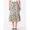 imageAllegra K Womens Printed Skirt 2025 Weekend Trendy Summer Chiffon Ruffle Tiered Flowy Midi SkirtsLight Greenfloral