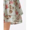 imageAllegra K Womens Printed Skirt 2025 Weekend Trendy Summer Chiffon Ruffle Tiered Flowy Midi SkirtsLight Greenfloral