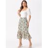 imageAllegra K Womens Printed Skirt 2025 Weekend Trendy Summer Chiffon Ruffle Tiered Flowy Midi SkirtsLight Greenfloral